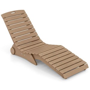 Ergonomiškas sodo gultas su ratukais, pagamintas iš HDPE, S formos, atsparus oro sąlygoms (Ruda)